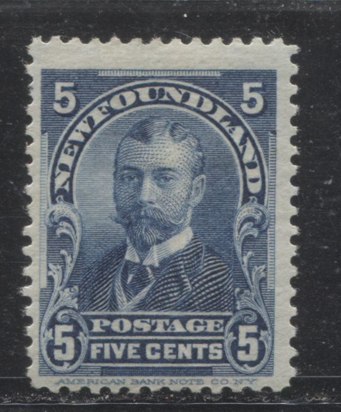 Lot 98 Newfoundland #85 5c Blue Duke Of York, 1897-1901 Royal Family Issue, A Fine OG Single On Horizontal Wove Paper