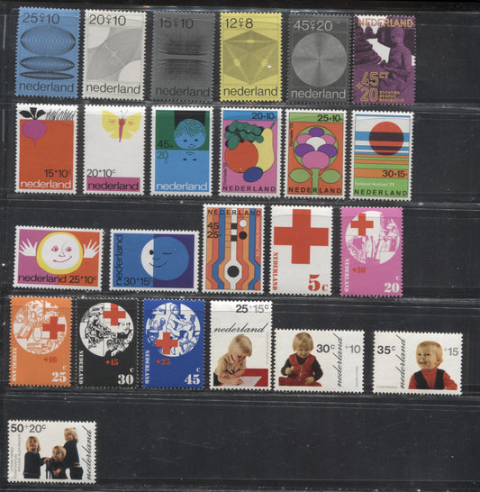 Netherlands #B457/B492 1970-1972 Semi Postal Issues, 6 Complete VF NH Sets