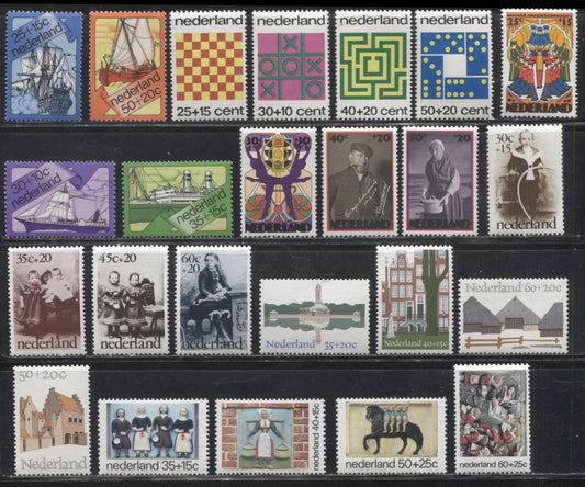 Netherlands #B493-B516 1973-1975 Semi Postal Issues, 6 Complete VF NH Sets
