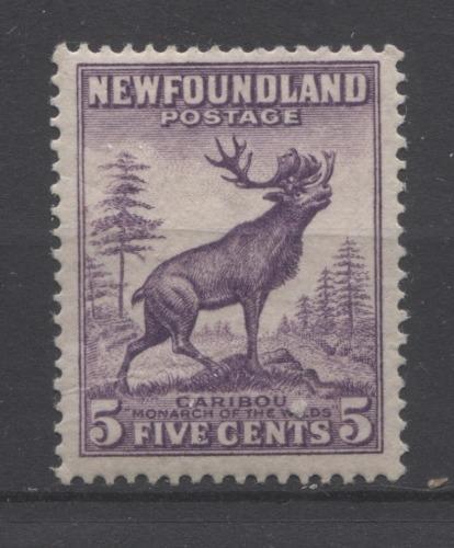 Newfoundland #191 (SG#225c) 5c Deep Reddish Violet Caribou Die 2 1932-37 Resources Issue F-65 NH Brixton Chrome 