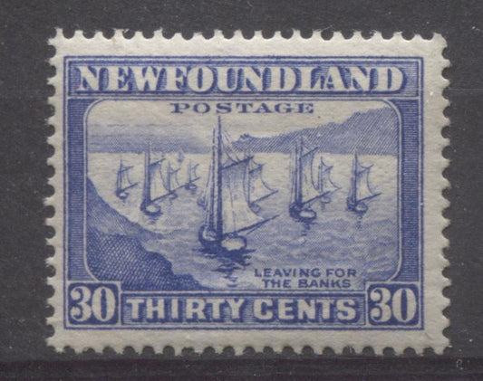 Newfoundland #198 (SG#220) 30c Royal Blue Shipping Fleet 1932-37 Resources Issue VF-75 OG Brixton Chrome 