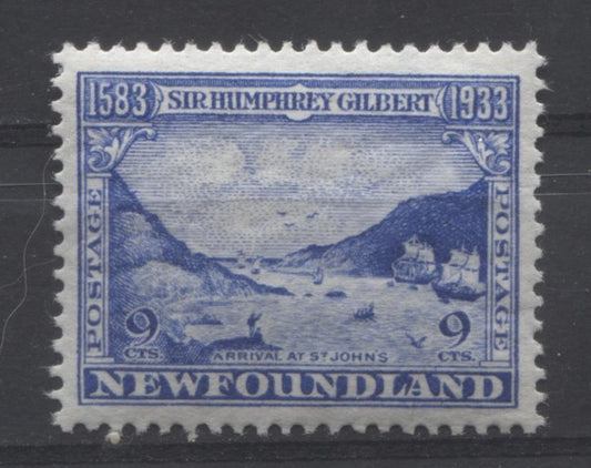 Newfoundland #219 (SG#243) 9c Deep Ultramarine 1933 Sir Humphrey Gilbert Issue VF-80 OG Brixton Chrome 