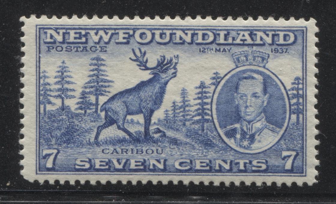 Newfoundland #235 (SG#259c) 7c Deep Dull Blue 1937 Long Coronation Perf. 13.8 VF-80 OG Brixton Chrome 