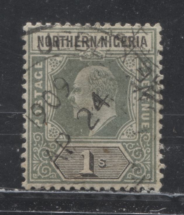 Northern Nigeria SG#16 1/- Green And Black King Edward VII Issue 1902-1905 De La Rue Imperium Keyplate Design. A Very Fine CDS Used Example