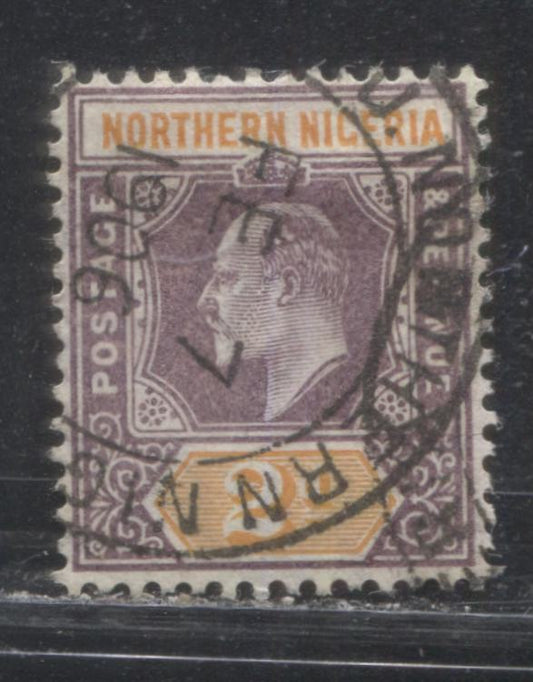 Northern Nigeria SG#22 2d Purple And Orange King Edward VII Issue 1905-1906 De La Rue Imperium Keyplate Design, Multiple Crown CA Watermark. A VF CDS Canceled Example On Ordinary Paper