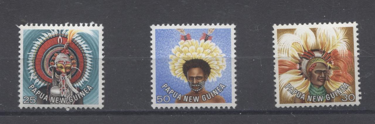 Papua New Guinea #446-455 1977-78 Traditional Headdresses Issue VF NH Short Set Brixton Chrome 