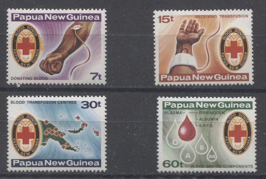 Papua New Guinea #521-524 1980 Blood Donor Issue VFNH Brixton Chrome 