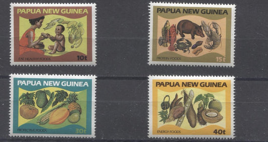 Papua New Guinea #562-565 1982 Eat Nutritious Foods Issue VFNH Brixton Chrome 