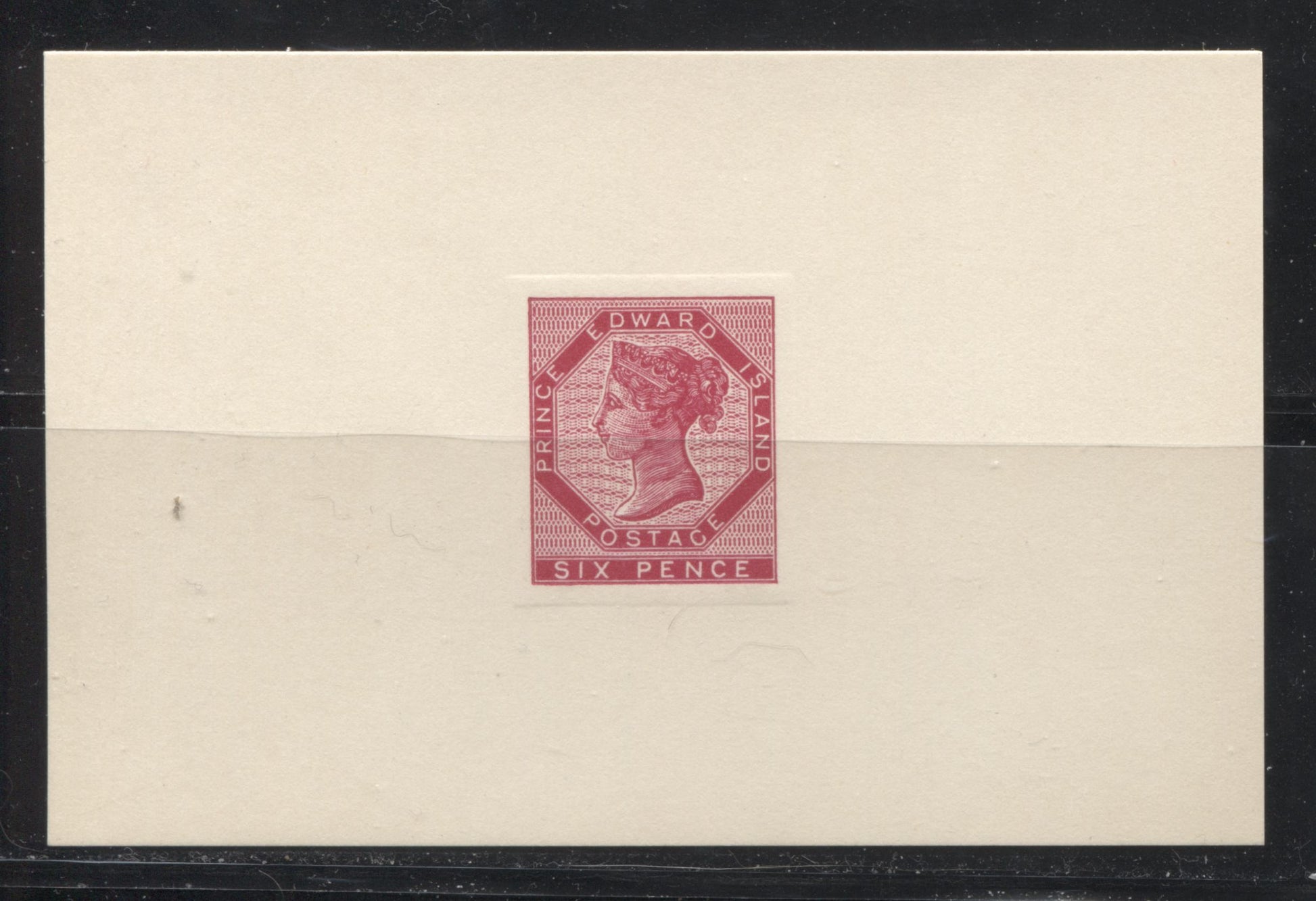 Prince Edward Island 6d Deep Cerise Posthumous "Red Cross" Raised Die Proof on Card Brixton Chrome 