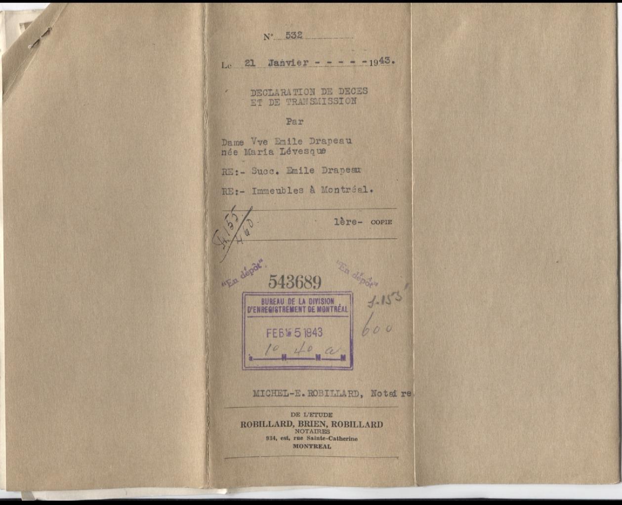 Quebec #QR20/QR23, QL62 1912 Registration & 70c Law on 1943 Estate XF-86 Brixton Chrome 