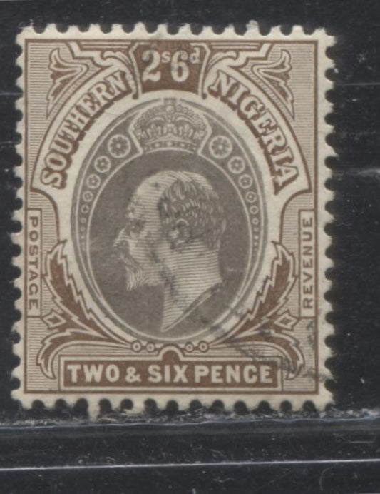Southern Nigeria SG#29ab 2/6 Gray Black And Brown King Edward VII Issue 1904-1909 De La Rue Keyplate Design On Chalky Paper, Head B. A VF CDS Cancel