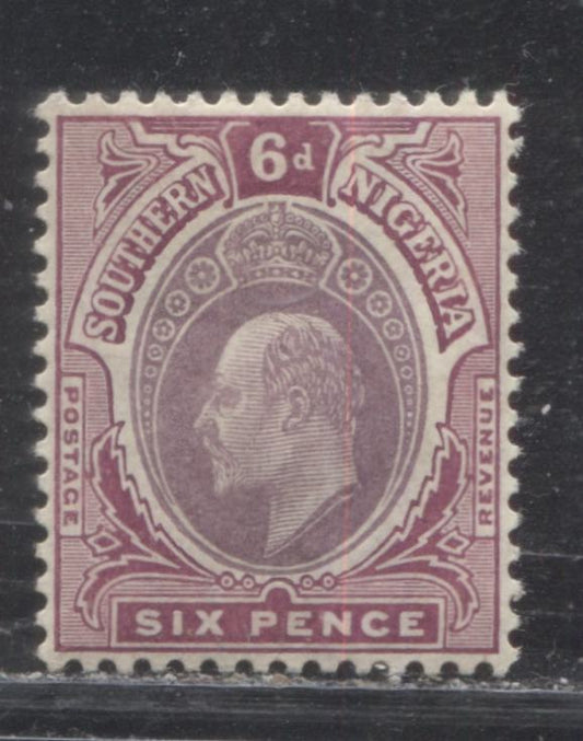 Southern Nigeria SG#39a 6d Dull Purple And Bright Purple King Edward VII Issue 1907-1911 De La Rue Keyplate Design Printed In Universal Colors On Chalky Paper, Head B. A VFLH Example