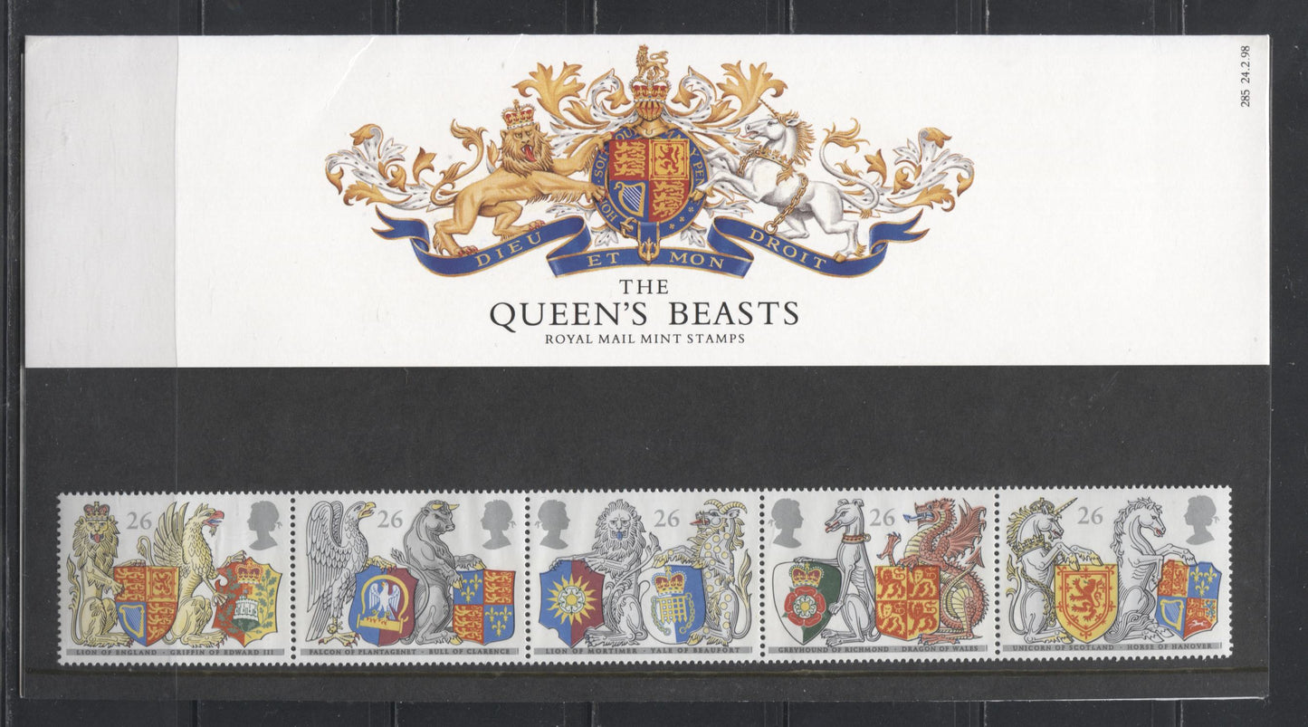 Great Britain 2019 Stamp Classics and 1998 Queen's Beasts Presentation Packs